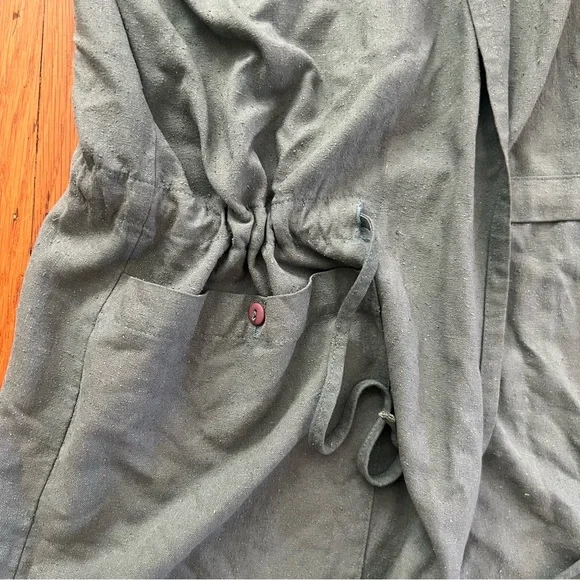 Vintage Eileen Fisher Nori drawstring waist shirttail hem jacket L large - Picture 4 of 5